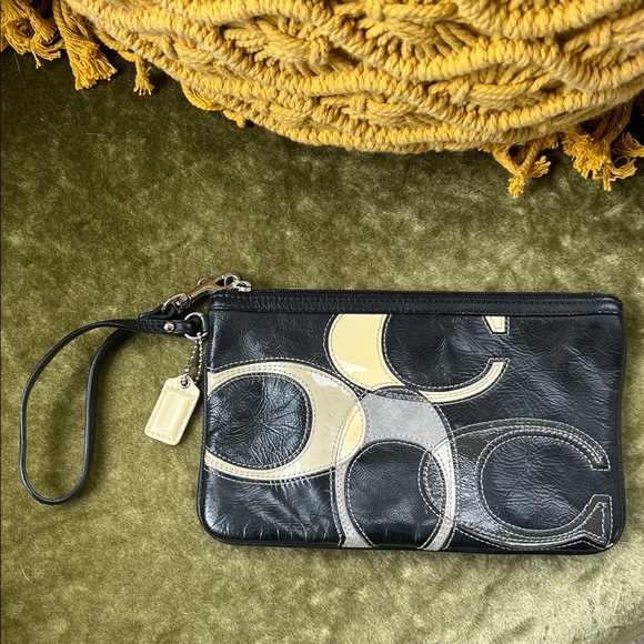 Coach Handbags - Coach Black and Cream Wristlet
